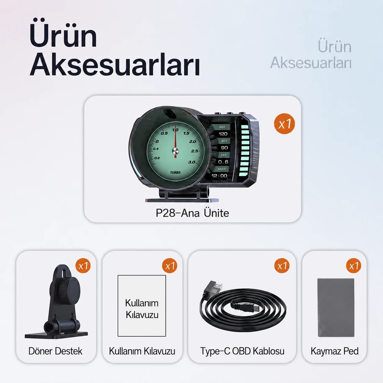 KokpitX P28 ana ünite ve kutu içeriği